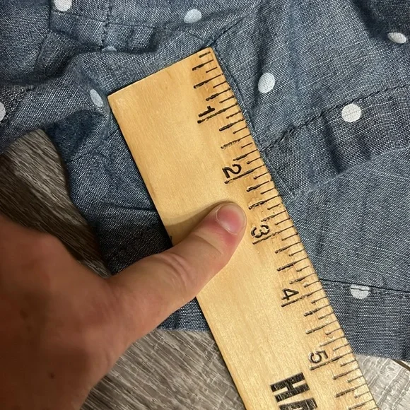 Vintage J Crew City Fit Shorts Women’s Size 8 Blue Chambray With White Polka Dot - Picture 10 of 10